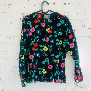 ASOS Floral Women's Top - Black with Multicolor Flowers